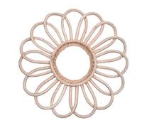 mooderff Miroir en Rotin Fleur,Mur Décoratif Rond Vintage Bohémien Cadre en Osier Insipide Résistant À l'usure