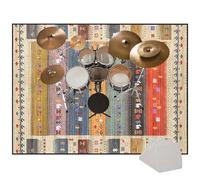 MOODEST Tapis de batterie, tapis de batterie électrique, tapis insonorisant, accessoires de batterie, ensemble de batterie électronique, tapis d'entraînement de musique - Couleur 4|| 120 x 100 cm