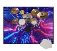MOODEST Tapis de batterie, tapis de batterie électrique, tapis insonorisant, accessoires de batterie, ensemble de batterie électronique, tapis d'entraînement de musique - Couleur 9|| 140 x 120 cm