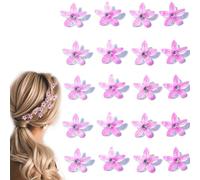 MOODKEY Lot de 20 mini pinces à cheveux en forme de fleur avec strass, pinces à cheveux mignonnes en forme de fleur en cristal pour femmes et filles, pince de mariage, demoiselle d'honneur, fête,