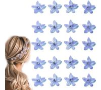 MOODKEY Lot de 20 mini pinces à cheveux en forme de fleur avec strass, pinces à cheveux mignonnes en cristal pour femmes et filles, pince de mariage, demoiselle d'honneur, fête, cérémonie (violet)