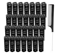 MOODKEY Lot de 28 bigoudis auto-agrippants en plastique 1,5 cm pour salon de coiffure (noir)