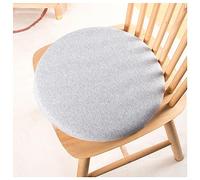 MOODMUSE Lot de 1/2/4 Coussin De Chaise Ronde Coussin De Siège Rond en Mousse À Mémoire De Forme Coussin De Tabouret Rond Antidérapant Coussin De Chaise Amovible Respirant(Light Gray,35CM(4 Pack))