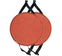 MOODMUSE Lot De 2/4 Coussins De Chaise Ronds avec Attaches,Galette De Chaise for Tabouret Haut,Coussin De Siège Rond for Salle À Manger,Cuisine Et Bureau(Golden Orange,40cm(Pack of 2))