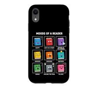 Moods of a Reader Bibliophile Grille de Lecture drôle pour Rat de bibliothèque Coque pour iPhone XR