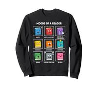 Moods of a Reader Bibliophile Grille de Lecture drôle pour Rat de bibliothèque Sweatshirt
