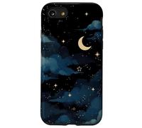 Moody Blue Night Moon Star Esthétique Coque pour iPhone SE (2020) / 7/8