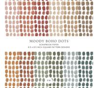 Moody Boho Dots Scrapbook Paper, 8.5 x 8.5 Inch Square Pattern Designs: Modern Watercolor Dotted Papers in Warm, Neutral Earth Tones for Junk Journals, Card Making, Paper Crafts, and Scrapbooking