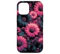 Moody Dark Floral Sarcelle Motif Marguerite Esthétique Coque pour iPhone 12/12 Pro