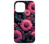 Moody Dark Floral Sarcelle Motif Marguerite Esthétique Coque pour iPhone 13 Pro Max