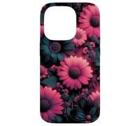 Moody Dark Floral Sarcelle Motif Marguerite Esthétique Coque pour iPhone 14 Pro