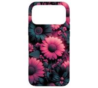 Moody Dark Floral Sarcelle Motif Marguerite Esthétique Coque pour iPhone 17 Pro Max