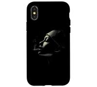 Moody Woman Smoking Profile Dark Noir Esthétique Coque pour iPhone X/XS