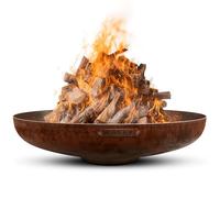 Moodz Brasero 80 cm en Acier Corten - Bol à Feu Extérieur pour Le Jardin - Brasero de Terrasse avec Grille de Cuisson Optionnelle - 80x80x16 cm