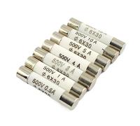 MOOEDJKL Lot de 50 fusibles céramiques RO58 6 x 30 mm 500 V F 0,5 A 1 A 2 A 3 A 4 A 5 A 6 A 8 A 10 A 13 A 15 A 16 A 20 A 25 A 30 A à Fusion Rapide BS1362 6 x 30 mm(0.5A 500V)