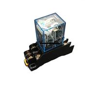 MOOEDJKL Relais 1set LY2NJ DC 12V 24V 110V 220V AC Bobine Relais de Puissance Miniature 8 Broches DPDT 10A LY2N-J HH62P JQX-13F LY2 avec Base de Prise PTF08A(DC 24V)