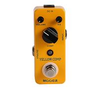MOOER Compresseur jaune pour pédale de guitare Comp, compression True Bypass, égaliseur et volume réglables, taille mini portable.