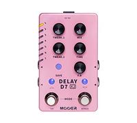 MOOER D7x2 Pédale de retard stéréo double pédale avec 14 effets de retard numérique, analogique, bande, dynamique, Luquid, Mod, Mod-verse, Galaxy, Dual, Pingpong, Crystal, Rainbow, Low bit, Fuzz