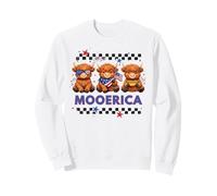 Mooerica Vache Patriotique Highland 4 Juillet Animal de Ferme Sweatshirt