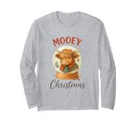 Mooey Christmas Highland Cow Snow Globe Cozy Holiday Manche Longue