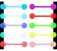 Mooff Lot de 10 piercings de langue en acrylique pour la nuit