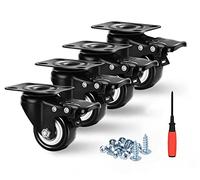 Moogiitools 4 Roulettes Pivotantes de 50mm Roulettes pour Meubles avec frein,Roulette Charge Lourde Jusqu'à 270KG,Sans Traces au Sol pour Charge Lourde,pour lit de bébé, armoire, meubles, table