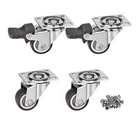 Moogiitools 4 Roulettes Pivotantes Roulettes pour Meubles avec frein,Roulette Charge Lourde Roulette Sans Traces au Sol pour Charge Lourde - Roue en Caoutchouc pour Chariot (25mm Jusqu'à 45KG)