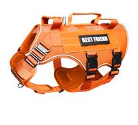 MOOGROU Harnais tactique anti-traction pour chiens de grande taille avec boucles en métal, gilet de service en maille respirante, harnais militaire Molle avec 3 poignées durables pour l'entraînement