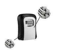 MOOILKO Boîte de Serrure offre-Fort en Alliage d'aluminium fixé Mur Boîtes Verrouillage Stockage clés Combinaison 4 Chiffres résistantes aux intempéries Accès Rapide(Metal-03)