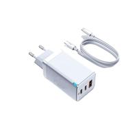 MOOILKO Chargeur USB C 65W Ricarica Rapida 4.0 3. QC4. QC PD3. PD USB-C Type Caricator Rapid Compatibilité Universelle(65W Pro EU White)
