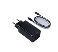 MOOILKO Chargeur USB C 65W Ricarica Rapida 4.0 3. QC4. QC PD3. PD USB-C Type Caricator Rapid Compatibilité Universelle(65W Pro EU Black)