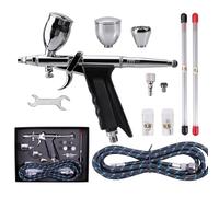 MOOILKO Kit aérographe professionnel avec buse de 0,3/0,5/0,8 mm et accessoires for aiguille, idéal for le nail art, tatouage, la peinture au pistolet sur modèle voiture Bricolage et Maison