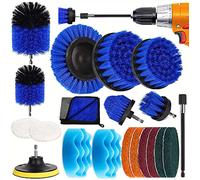 MOOING 20Pièces Brosse Perceuse, Multifonctionnel Brosse pour Perceuse, Brosses Nettoyage Perceuse Drill Brush Set pour Voitures, Bains, Cuisines, Carreaux, Barbecue