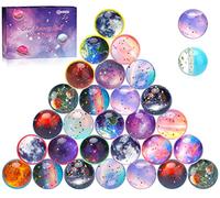 MOOING Racquetball 30 Pièces Balles Rebondissantes Enfant,32mm, en Caoutchouc,Espace Thème Balles Bouncy Remplissage de Sac de Fête pour Enfants