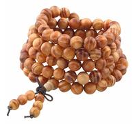mookaitedecor 108 Mala Bracelet Perles de Prière en Bois Yoga Collier pour Homme Femme,Bois Empereur Sang