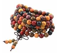 mookaitedecor 108 Mala Bracelet Perles de Prière en Bois Yoga Collier pour Homme Femme,Bois Multicolores