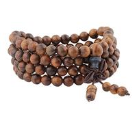 mookaitedecor 108 Mala Bracelet Perles de Prière en Bois Yoga Collier pour Homme Femme,Bois Poire