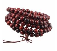mookaitedecor 108 Mala Bracelet Perles de Prière en Bois Yoga Collier pour Homme Femme,Bois Santal Sang