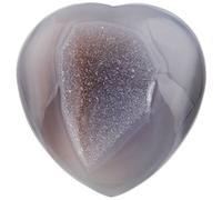 mookaitedecor Agate Géode Druse Cœur Pierre Meditation Lithothérapie,Reiki Cœur Decoration pour Guérison des Cristaux Naturelle Anti Stress