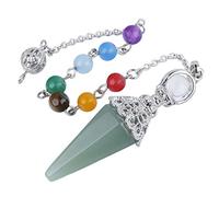 mookaitedecor Aventurine Verte Divinatoire Pendule Radiesthésie Pierre Facette Cristal Cône Pointe pour Divination Voyance Esotérisme