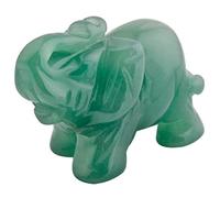mookaitedecor Aventurine Verte Statuette Elephant Decoration,Figurine Sculpté en Pierre Guérison Statue Décor Table,1.5 Pouces