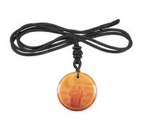 mookaitedecor Collier avec pendentif en cristal rond avec corde en nylon réglable, amulette religieuse catholique Jésus bijoux cadeaux pour hommes et femmes