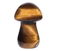 mookaitedecor Figurine Champignon en Cristal sculpté à la Main Reiki, Mini Champignons polis Statue de Poche en Pierre pour la décoration de la Maison et Les bonsaïs, Oeil de Tigre