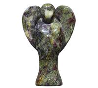 mookaitedecor Figurine d'ange Gardien en Pierre de Cristal de 7cm avec des Ailes en Forme de Coeur, Décoration de Maison d'ange sculptée à la Main pour Protection et Bonne Chance, Sang de Dragon