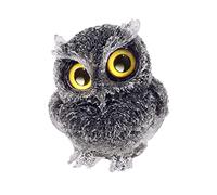 mookaitedecor Figurine de Chouette en résine et Pierres de Cristal, Statue d'oiseau en Cristal Animal sculpté pour décoration de Bureau à la Maison, Obsidienne Noire
