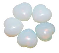 mookaitedecor Guérison Cristal Cœur Amour Plus Palm Pierre Reiki équilibrage Opalite(0.9")-Pack of 5