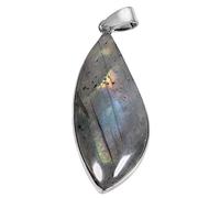 mookaitedecor Labradorite Collier Pendentif Pierre Naturelle Lithothérapie Pendentif Goutte Irrégulière Bijoux avec Chaîne