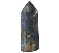 mookaitedecor Labradorite Colonne Cristal Naturelle Pierre Baguette Point,Pierre Guerison pour Méditation Décoration