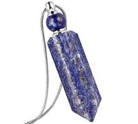 mookaitedecor Lapis Lazuli Collier Diffuseur d'huile Essentielle Aromathérapie Pendentif Pierre Naturelle Cristal Pointe Bijoux pour Femme Homme