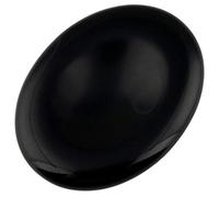 mookaitedecor Obsidienne Noire Naturelle Pierre de Pouce Empreinte,Poli Pierres Massage Lithothérapie Guérison Cristal Reiki Méditation,Lot de 2